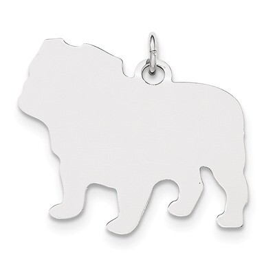 Toni Tails Engraveable Medium Bull Dog Disc Charm Sterling Silver QP4716