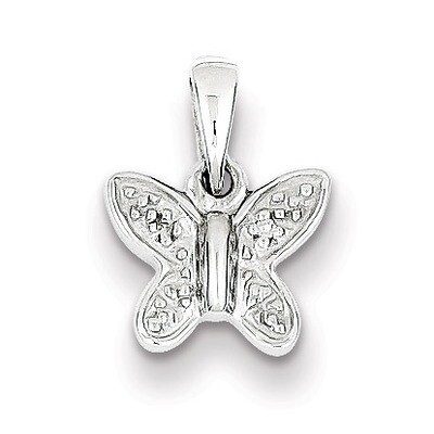 Diamond Butterfly Pendant Sterling Silver Rhodium Plated QP3539, MPN: QP3539, 883957605623