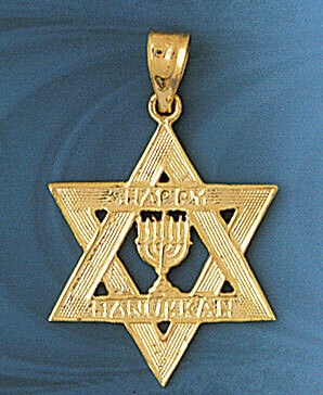 Dazzlers Jewelry Star of David with Menorah Pendant Necklace Charm Bracelet in Yellow, White or Ros…