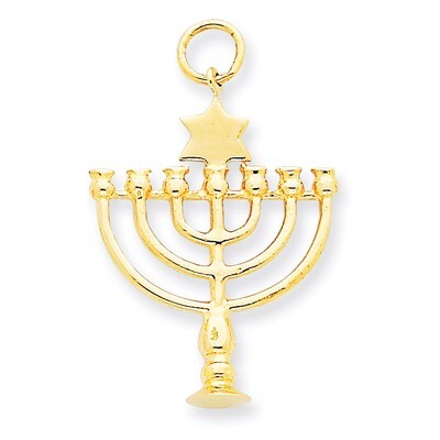 Menorah Charm 14k Gold A1053, MPN: A1053, 883957986036