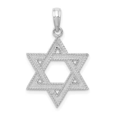 Engraved Star of David Charm 14k White Gold C3988W, MPN: C3988W, 637218173402