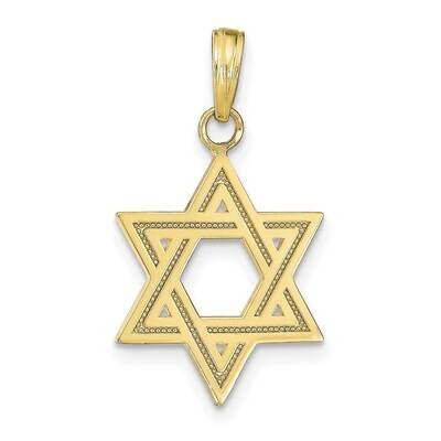 Satin Star of David Charm 10k Gold Solid 10M1594, MPN: 10M1594, 63721818705