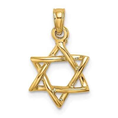 Star of David Charm 14k Gold 3-D Polished K8356, MPN: K8356, 63721801615