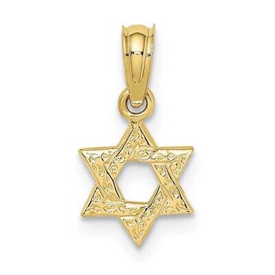 Mini Star of David with Engraved Swirl Charm 10k Gold 10K8385, MPN: 10K8385,