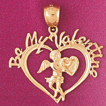 Dazzlers Jewelry Be my valentine Heart Cupid Pendant Necklace Charm Bracelet in Yellow, White or Ro…