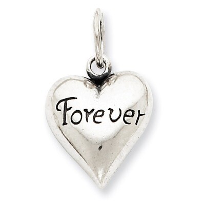 Antiqued Forever Heart Pendant Sterling Silver QC5965, MPN: QC5965, 883957913735