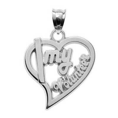 HEART WITH I MY VOLUNTEER Sterling Silver PBS018PNSS, MPN: PBS018PNSS, 810680027491