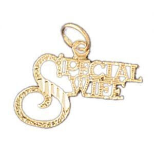 Dazzlers Jewelry Special Wife Pendant Necklace Charm Bracelet in Yellow, White or Rose Gold 10091, …