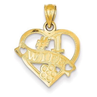 #1 Wife Heart Pendant 14k Gold K2687, MPN: K2687, 637218025237