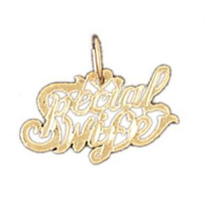 Dazzlers Jewelry Special Wife Pendant Necklace Charm Bracelet in Yellow, White or Rose Gold 10089, …