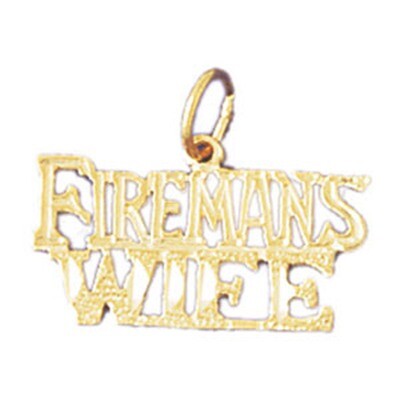 Dazzlers Jewelry Firemans Wife Pendant Necklace Charm Bracelet in Yellow, White or Rose Gold 10879,…