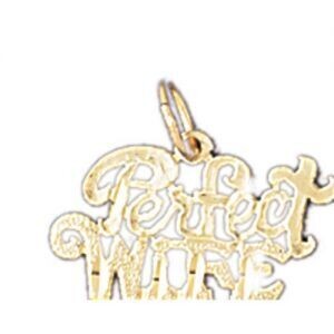 Dazzlers Jewelry Number One Wife Pendant Necklace Charm Bracelet in Yellow, White or Rose Gold 1009…