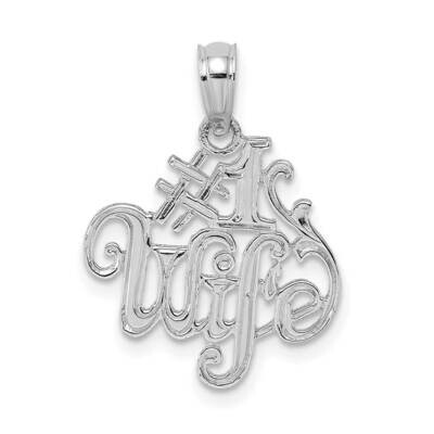 #1 Wife Pendant 14k White Gold D3969W, MPN: D3969W,