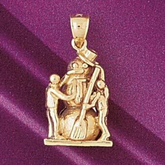 Dazzlers Jewelry Christmas Snowman Pendant Necklace Charm Bracelet in Yellow, White or Rose Gold 55…