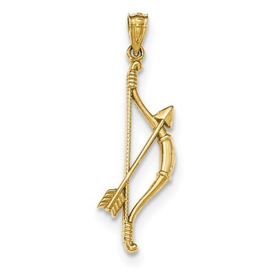 Bow &amp; Arrow Pendant 14K Gold Polished &amp; Textured K5406, MPN: K5406, 886774617817
