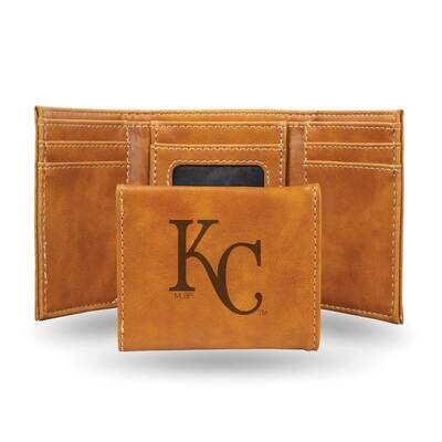MLB Kansas City Royals Brown Faux Leather Trifold Wallet GC7647, MPN: GC7647, 767345898319