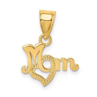 Mom with Heart Charm 14k Gold D3938, MPN: D3938, 637218045846