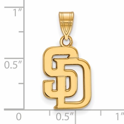 San Diego Padres Medium Pendant 14k Yellow Gold 4Y003PAD, MPN: 4Y003PAD, 886774860992