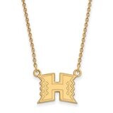 The University of Hawaii Small Pendant with Chain Necklace 10k Yellow Gold 1Y009UHI-18, MPN: 1Y009U…