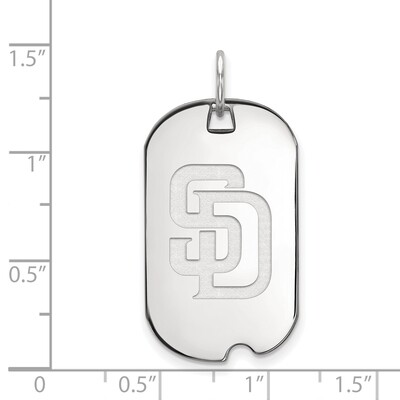 MLB San Diego Padres Small Dog Tag Pendant Sterling Silver Rhodium-plated SS036PAD, MPN: SS036PAD, …