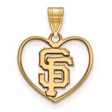 San Francisco Giants Pendant in Heart Gold-plated Silver GP016GIT, MPN: GP016GIT, 886774919621