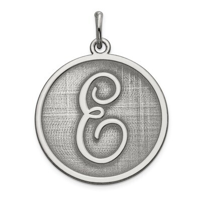 Brocaded Initial E Charm Sterling Silver QC4162E, MPN: QC4162E, 883957495811