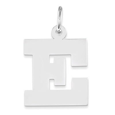 Block Initial E Charm Sterling Silver QC5095E, MPN: QC5095E, 191101182396