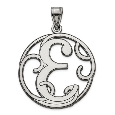 Script Initial E Charm Sterling Silver Fancy  QC8999E, MPN: QC8999E, 191101458583