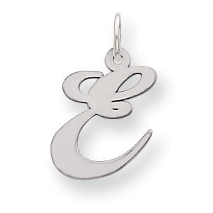 Script Initial E Charm Sterling Silver Fancy QC5088E, MPN: QC5088E, 883957030319