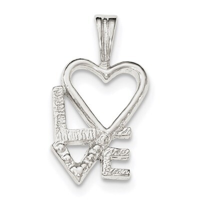 L HEART V E Chain Slide Pendant Sterling Silver Polished QP4434, MPN: QP4434, 191101359521