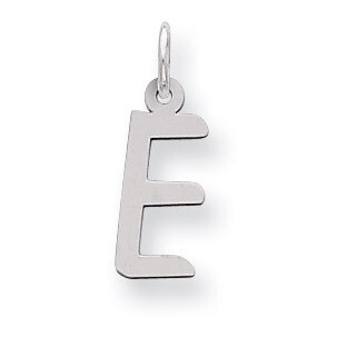 Slanted Block Initial E Charm Sterling Silver QC5085E, MPN: QC5085E, 191101530357