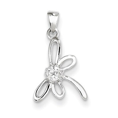 Dragon fly Diamond Center Pendant Sterling Silver QP2881, MPN: QP2881, 883957530475