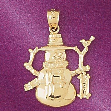 Dazzlers Jewelry Christmas Snowman Pendant Necklace Charm Bracelet in Yellow, White or Rose Gold 55…