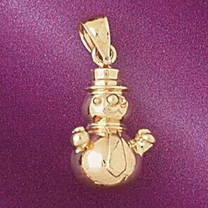 Dazzlers Jewelry Christmas Snowman Pendant Necklace Charm Bracelet in Yellow, White or Rose Gold 55…