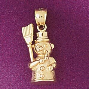 Dazzlers Jewelry Christmas Snowman Pendant Necklace Charm Bracelet in Yellow, White or Rose Gold 55…