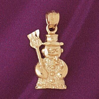 Dazzlers Jewelry Snowman Pendant Necklace Charm Bracelet in Yellow, White or Rose Gold 5564, MPN: D…