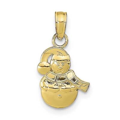 Snowman Pendant 10k Gold 10K9587, MPN: 10K9587,