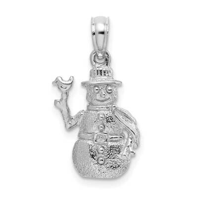 Polished 3-D Snowman Charm 14k White Gold Satin C2212W, MPN: C2212W, 637218126453