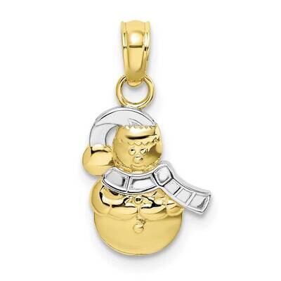 Snowman Pendant 10k Gold &amp; Rhodium 10K9363, MPN: 10K9363,