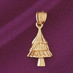 Dazzlers Jewelry Christmas Tree Pendant Necklace Charm Bracelet in Yellow, White or Rose Gold 5569,…