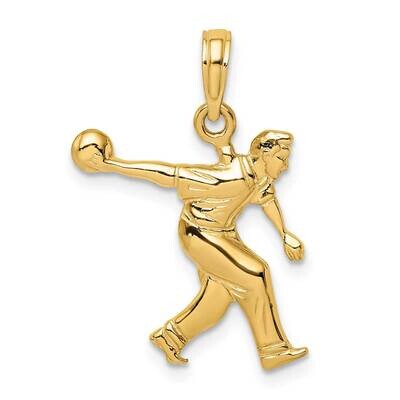 Male Bowling Charm 14k Gold K3556, MPN: K3556, 637218015375