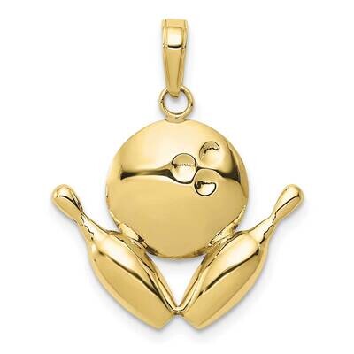 Diamond-Cut Bowling Theme Charm 10k Gold 10K4960, MPN: 10K4960,