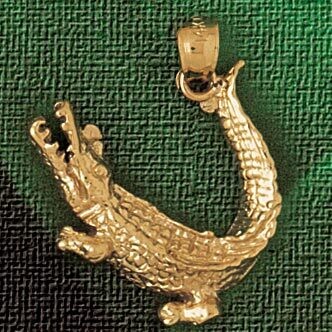 Dazzlers Jewelry Alligator Crocodile Pendant Necklace Charm Bracelet in Yellow, White or Rose Gold …