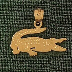 Dazzlers Jewelry Alligator Crocodile Pendant Necklace Charm Bracelet in Yellow, White or Rose Gold …