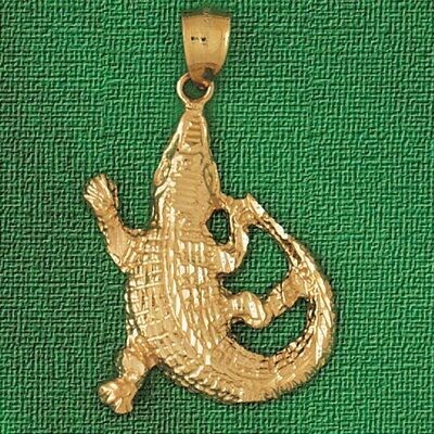 Dazzlers Jewelry Alligator Crocodile Pendant Necklace Charm Bracelet in Yellow, White or Rose Gold …