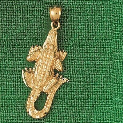 Dazzlers Jewelry Alligator Crocodile Pendant Necklace Charm Bracelet in Yellow, White or Rose Gold …