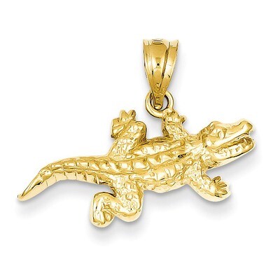 Open-Backed Crocodile Pendant 14k Gold Solid Polished D1416, MPN: D1416, 883957863498