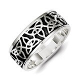 Celtic Knot Ring Sterling Silver Antiqued QR1960-10, MPN: QR1960-10, 883957185095