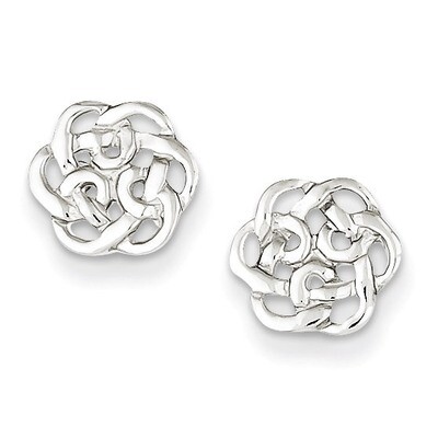 Polished Celtic Knot Post Earrings Sterling Silver QE6873, MPN: QE6873, 883957584942