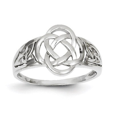 Ladies Celtic Knot Ring 14k White Gold D1871, MPN: D1871, 883957899046